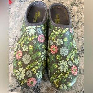 Western Chief Women's Succulents Garden Classic Rain Slip On Clog women SZ 10